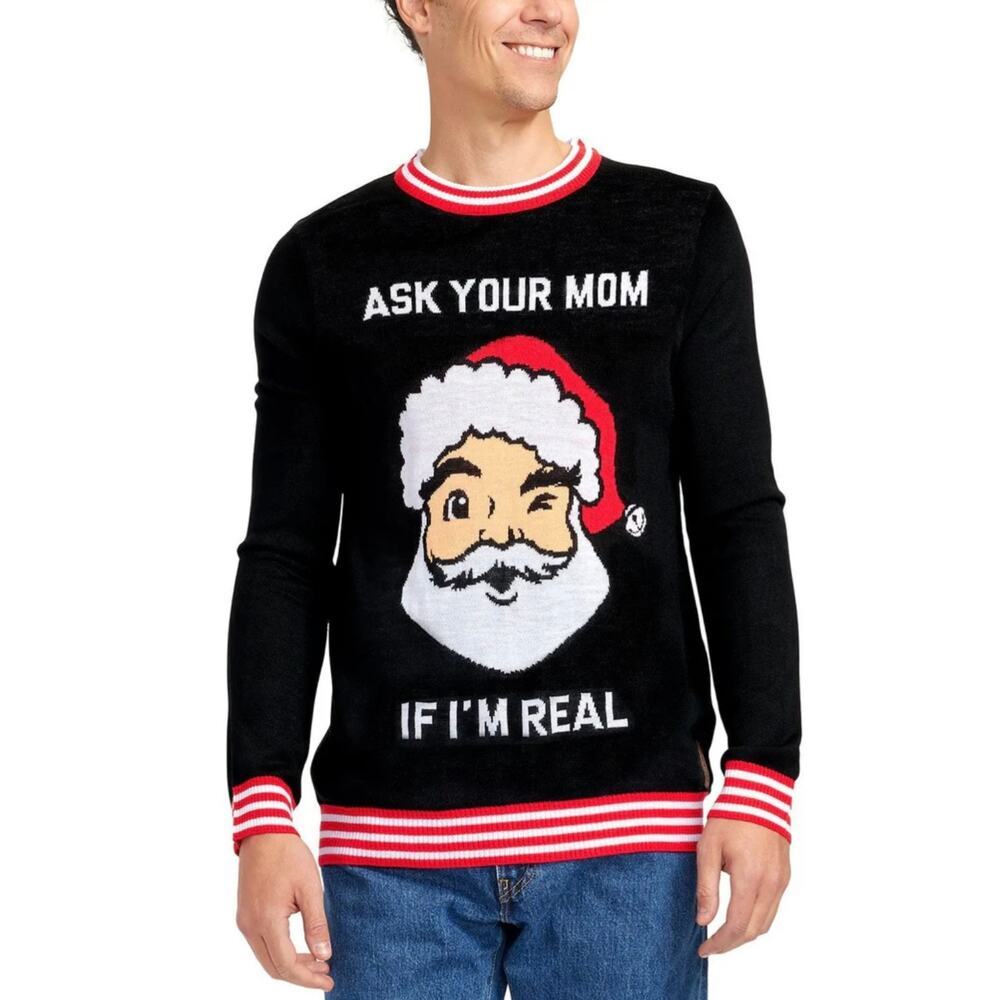 Tipsy Elves Men's Ask Your Mom Ugly Christmas Sweater Size XL